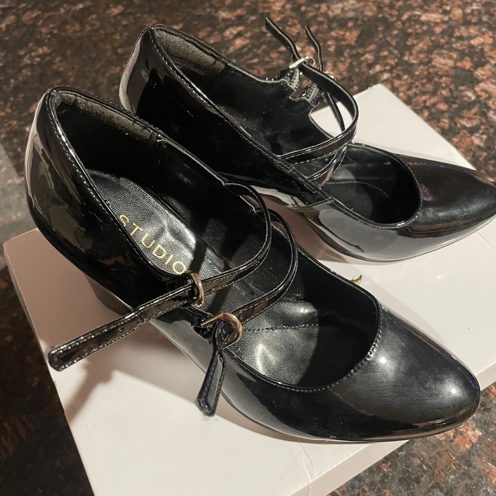 Studio 1940‎ Womens 8.5 Black Patent Mary Jane Heels